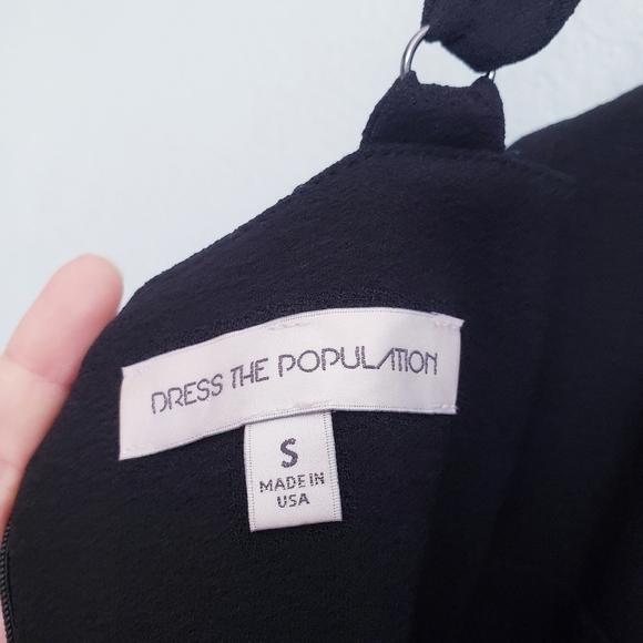 Dress The Population Brooke Cut Out Twist High Slit Black Gown - Picture 7 of 7